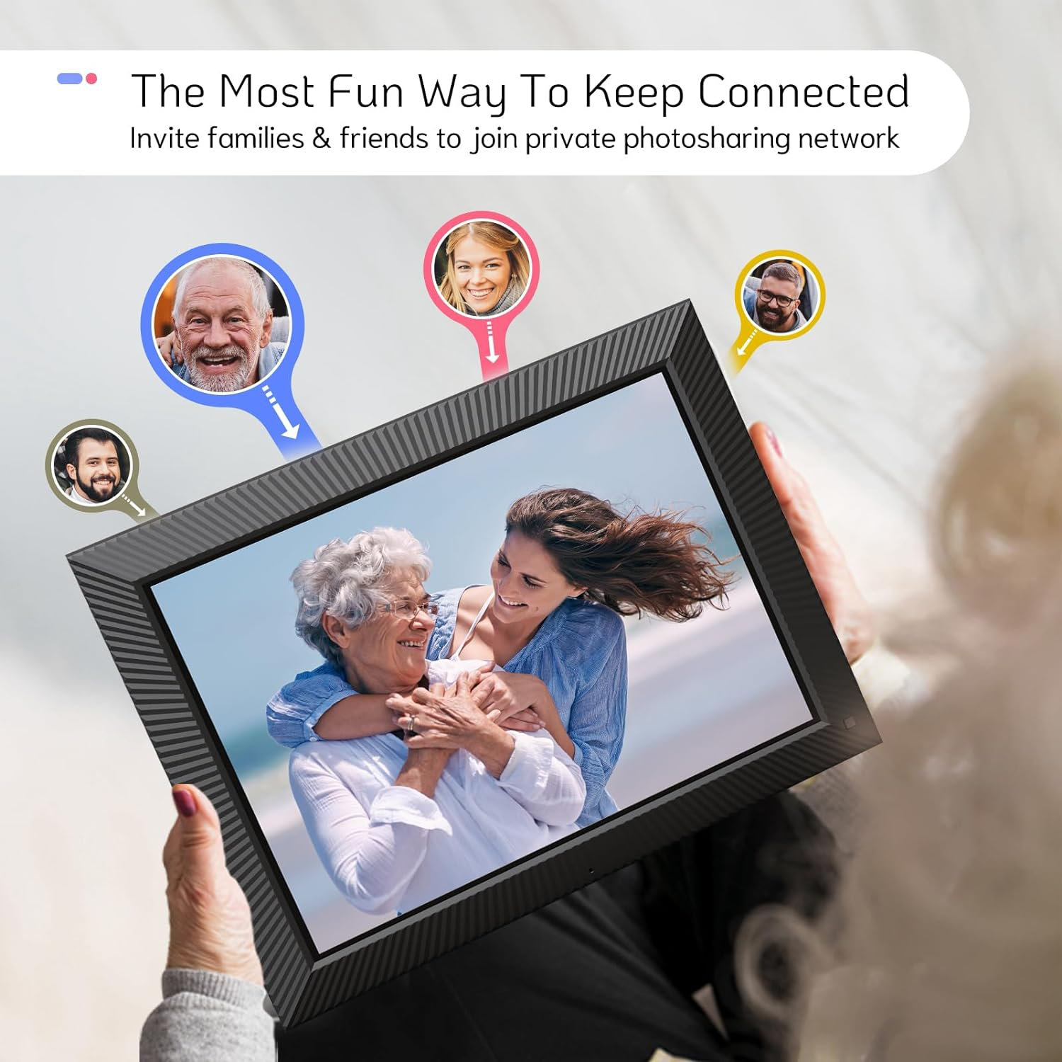 NexFoto 16.2" WiFi Digital Photo Frame Easy App Sharing Wall